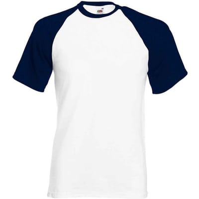 Fruit of the Loom Unisex Volwassen Contrast Honkbal T-shirt (Heidegrijs/Diep marineblauw)