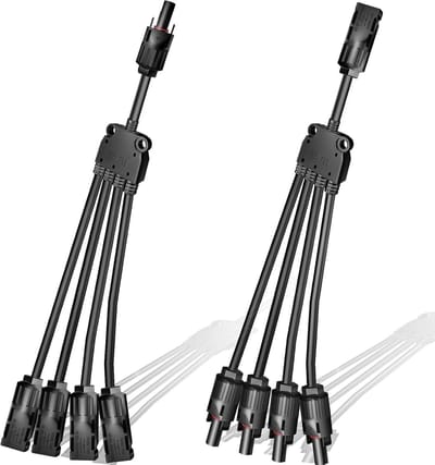 Zonne-connectoren Y-tak - Parallelle adapter - Zonnepaneel aansluiten - TUV-certificering - 1 tot 4 takken - Zwart
