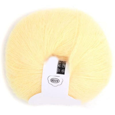 Laine Angora Populaire Douce Mohair Pashm Tricot Fil de Laine Long (jaune clair) light yellow