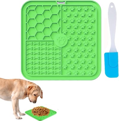 Famanu – Slow Feeding likmat voor honden en katten - interactieve hondenpuzzels - likmat hond - alternatief voor de slukmat kat (groen)