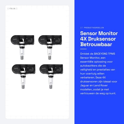 Dailygoods- TPMS Sensor - 4x Druksensoren - Compatibel met Jaguar en Land Rover - Frequentie 433 MHz - Nieuwe staat - MPN: LR018861/LR058023/LR066378 - Bandenspanningssensor
