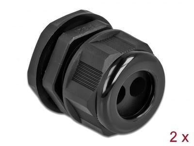 Kabelwartel PG21 voor ronde kabel met twee kabelinvoer zwarte 2 stukken