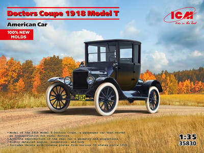 ICM Modelbouwpakket Auto - 35830 Ford Model T Doctor#039 Coupe 1918 - Amerikaanse Klassieke Auto Plastic - 1:35 - Modelbouw