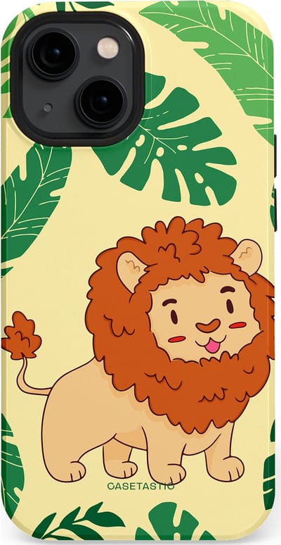 Casetastic Hoesje Geschikt voor Apple iPhone 13 Mini Magsafe - Stijlvolle Beschermende Duo-layer Case - Jungle Leeuw Ontwerp