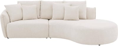 Goossens Fay Hoekbank - Stof - Wit - 294 x 85 x 164 cm - Rechts