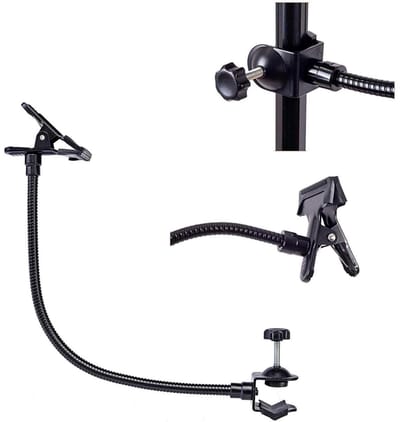 GELLDG Flexarm Clip - Klem - Statieven - Fotostudioverlichtingsstatieven - Clips - Achtergrondclips - Zwanenhalsreflectorstatieven - Soft Tube 50cm - zwart