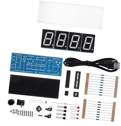 Store_7 - DIY Digitale LED-klok - Tafelklok met Tijd en Temperatuur - Eenvoudige Installatie - Groente - Elektronische Klok - Perfect voor Thuisgeb...