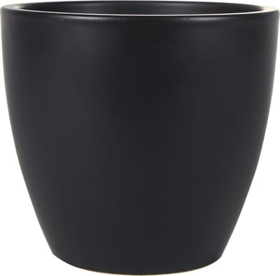 Ter Steege Bloempot - zwart - glans - Scandinavisch - 24 x 22 cm - plantenpot