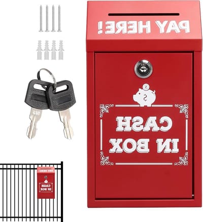 Metalen Inzamelbus - Wandmontage Brievenbus - Veilige Opslag - Diefstalwerend Ontwerp - 165B x 99D cm - Rood