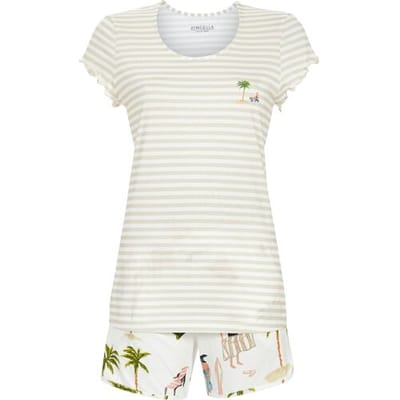 Zomerse gestreepte shortama Ringella - Beige - Maat - 44