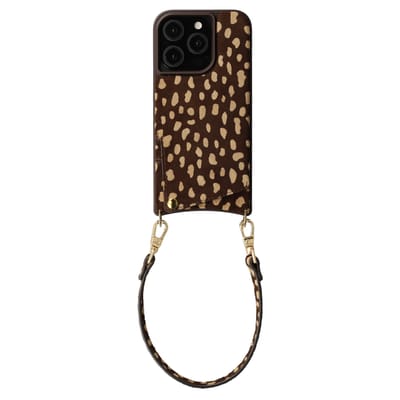 Selencia Hoesje - Geschikt voor Apple iPhone 15 Pro - Real Leather Backcover met Pashouder - Fawn Chic