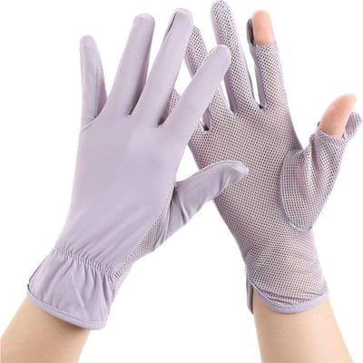 Zonnebeschermende Handschoenen voor Zomerse Ritjes voor Vrouwen Rijden Tram Anti-Ultraviolet Touchscreen Sport Sneldrogend IJszijde Handschoenen One size white