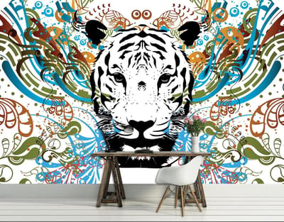 Tiger Abstract Photo Wallcovering