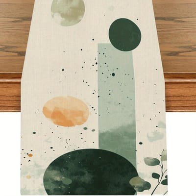 Nordische Abstracte Geometrische Aquarel Tafelkleed, Decoratie voor Eettafel Thuis 40x140cm