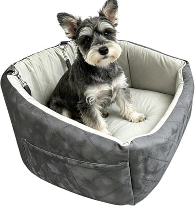 Huisdier Autostoel - Honden Verhoger - Veilig Reizen - Ademend & Antislip - 33 x 30 x 5 cm - Grijs