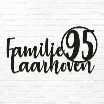 Naambordje Unico - Familie + Nummercirkel Extra (incl. blinde bevestiging) | Incl. 2 jaar garantie