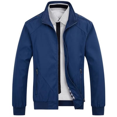 Jas Heren Nieuwe Herfst Koreaanse Versie Jas Trend Slanke Kleding Effen Kleur Knap Casual Herenkleding 5XL blue