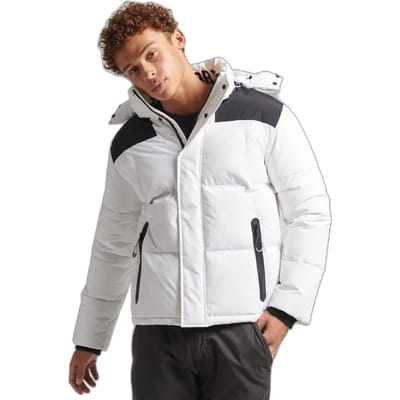 Superdry - Box gewatteerde pufferjas met capuchon - Heren - Gewatteerde jassen