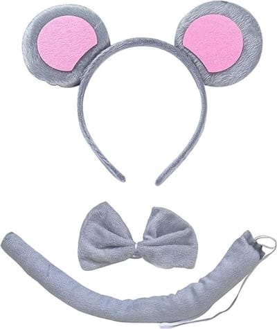 Muizen Oren - Hoofdbanden - Kinderen - Feestaccessoires Perfect voor feestjes en cosplay! Deze dierenkostuumset met muisoren, staart en hoofdband maakt elke verjaardag, carnaval of kerstfeest extra speciaal voor kinderen.