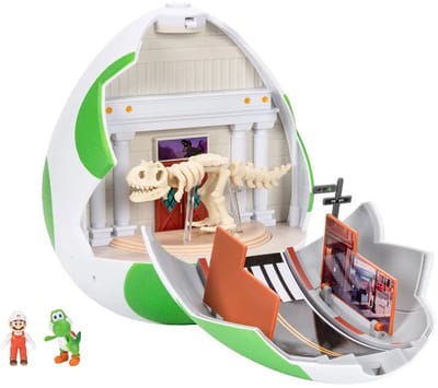 Super Mario Galaxy - dubbelzijdige Speelset - 23 cm Yoshi-ei met 3,8 cm Yoshi en exclusieve Vuur Mario-figuur