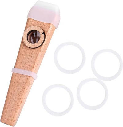Houten Kazoo Set - Muziek Instrument - Muziek Maken - Inclusief Extra Membranen - 10.3 x 2.5 cm - Diverse Kleuren
