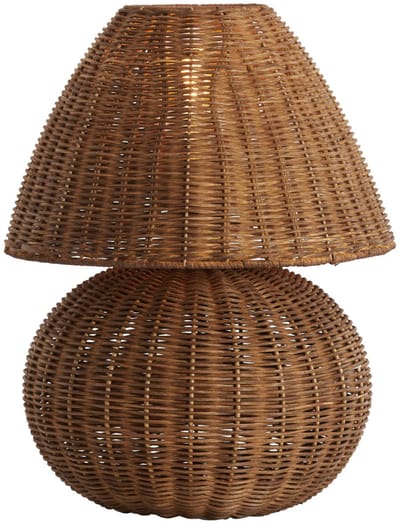 Tafellamp - bruin - Mavon - rotan - Ø 28cm - E27 - 1898083 - Light & Living