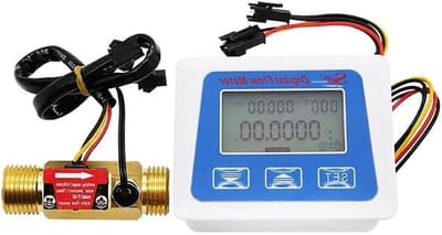 Digitale Watermeter - Debietmeter Temperatuur - Waterverbruik Meten - LCD Scherm - G1/2 3/4 1 Inch - Zwart