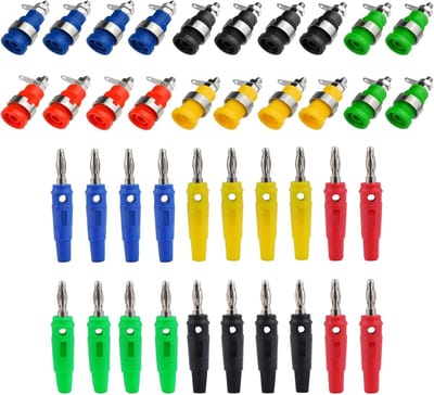40 Stuks 4mm Banaanstekkers in 5 Kleuren voor Elektrische Aansluitingen