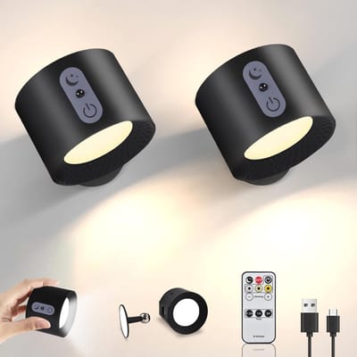 Wandlamp met afstandsbediening - Draaibaar, oplaadbaar met verschillende kleurmodi en helderheid - Set van 2
