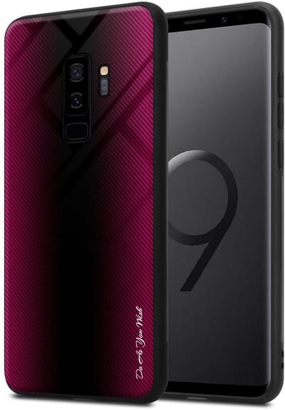 Cadorabo Hoesje geschikt voor Samsung Galaxy S9 PLUS in PAARS ROZE - Beschermhoes gemaakt van TPU silicone Case Cover en achterkant van gehard glas