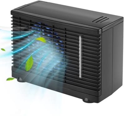 Solidchoice - Dailygoody - Draagbare autoventilator - Mini-airconditioning - Houdt je koel - Zwart - Draagbaar koelapparaat - Ideaal voor onderweg - 12 V