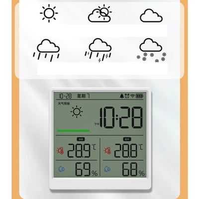 Thermomètre Hygromètre WiFi, Moniteur de Température Humidité Intérieure avec Alerte App, Surveillance à Distance, Exportation de Données pour