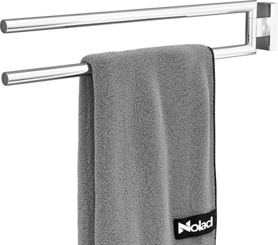 Nolad® Handdoekrek 2 armig - Handdoekhouder - Handdoekenrek - RVS - 39 x 11 x 5.7 cm - Chroom