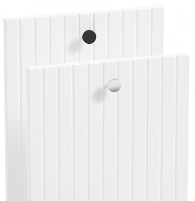 Deftrans Rietti Serie - Badkamermeubel - 60 cm - Wit Glans - Keramische Wastafel - Lamel Front