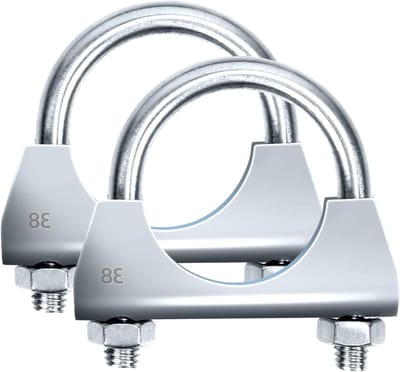Exhaust U-klemmen 38mm (1-1/2 inch) met saddle flange voor uitlaatpijp - Set van 2 stuks, duurzame bevestiging, eenvoudig te installeren