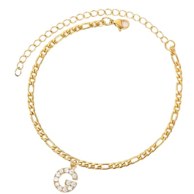 Enkelbandje - Enkelbandjes Dames - Enkelbandje Goud - Initials - Goudkleurig RVS - Letter G