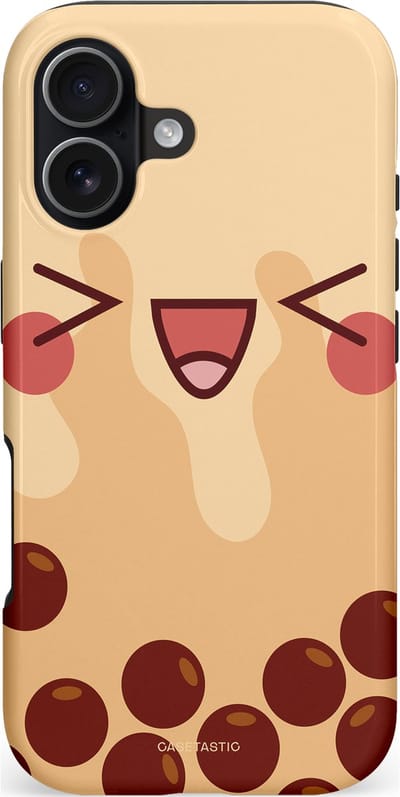 Casetastic hoesje geschikt voor Apple iPhone 17 - MagSafe - Dubbellaagse bescherming - Smeltende caramel bolletjes - Fashion Case - Zand Perzik Bordeaux