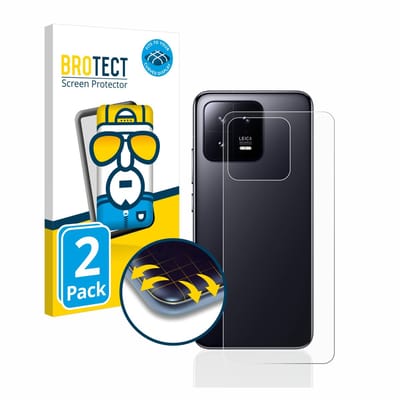 BROTECT - Screenprotector voor Xiaomi 13 (Achterkant) - Folie Beschermfolie transparant volledig dekking - 2 Stuks