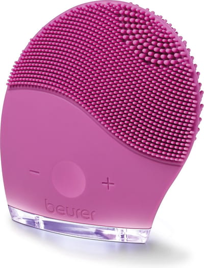 Beurer FC 49 Gezichtsreinigingsborstel - 2-in-1 : Gezichtsborstel & Massage - Elektrisch - Vibratie - 15 Intensiteitsniveaus - 3 Zones - Waterbestendig IPX 7 - Incl. USB kabel en netadapter - 3 Jaar garantie - Roze