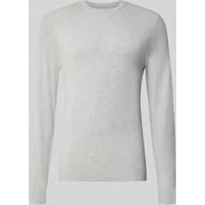 Gebreide pullover met geribde ronde hals