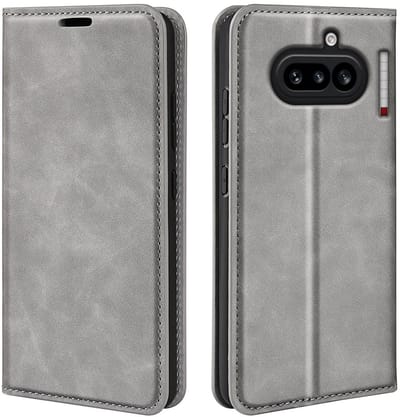MobyDefend Hoesje - Geschikt voor Nothing Phone (4a) - Luxe Wallet Bookcase (Magnetische Sluiting) - Grijs