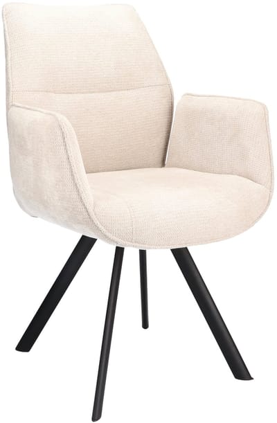 Icon Living - Armstoel Jadie - Stof Mito Natural - Leg Black