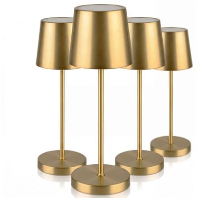 GGM Gastro (4 Stück) Tischleuchte - MERLE - dimmbar in 3 Stufen - Ø 110mm - Gold