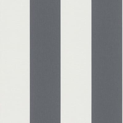 Strepen behang Profhome 179050-GU vliesbehang gestructureerd met strepen mat grijs wit 5,33 m2