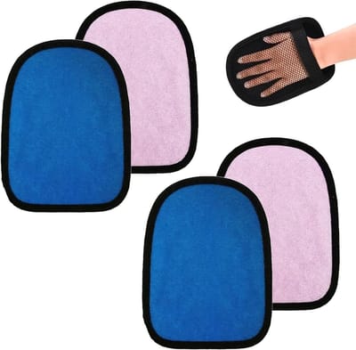 Set van 4 Zachte Reinigingshandschoenen voor het Verwijderen van Zand, Herbruikbare Strandaccessoires voor Efficiënte Zandverwijdering en Lichaamsreiniging