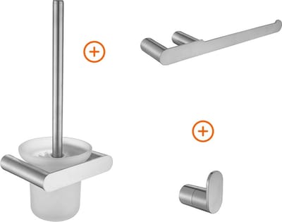 Toilet accessoires set RVS ovaal