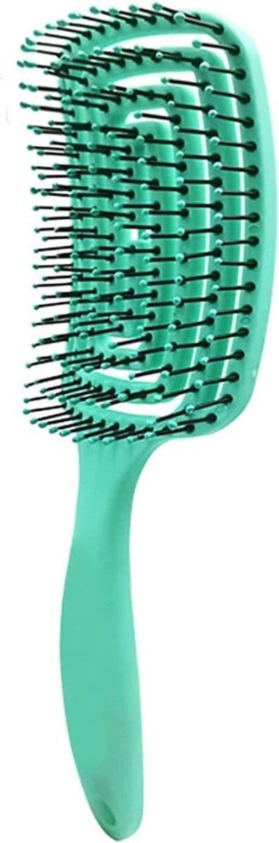 Haar borstel Vrouwen Vrouwelijk Haar Hoofdhuid Massage Kam Haren & Nylon Haarborstel Nat Krullend Ontwarren Haarborstel - groen