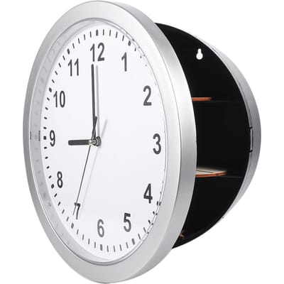 Boîte de Rangement Secrète Cachée Horloge Murale Coffre pour Cachette d'Argent Bijoux Objets de Valeur Stockage d'Argent Liquide black