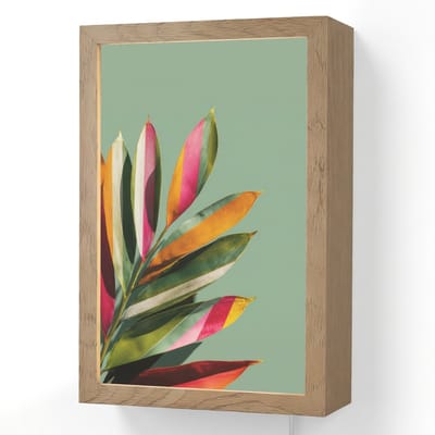 Wandlamp 20x30 cm - Oplaadbaar - Bladeren - Tak - Kleurrijk - Wandlampen binnen woonkamer - Slaapkamer lamp met kabel - Decoratieve nachtlamp - Vloerlamp snoer