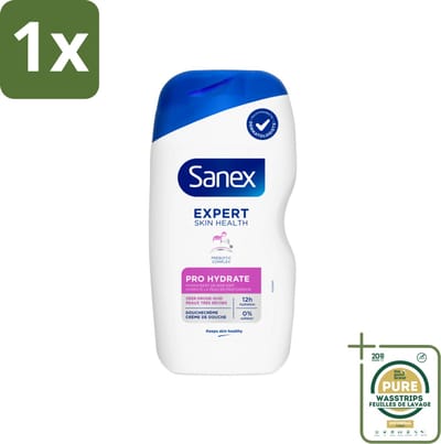 1 x Sanex Douchegel Expert Skin Health Pro Hydrate 400 ml- Droge Huid - Hydratatie - Glycerine - Inuline - Huidverzorging
